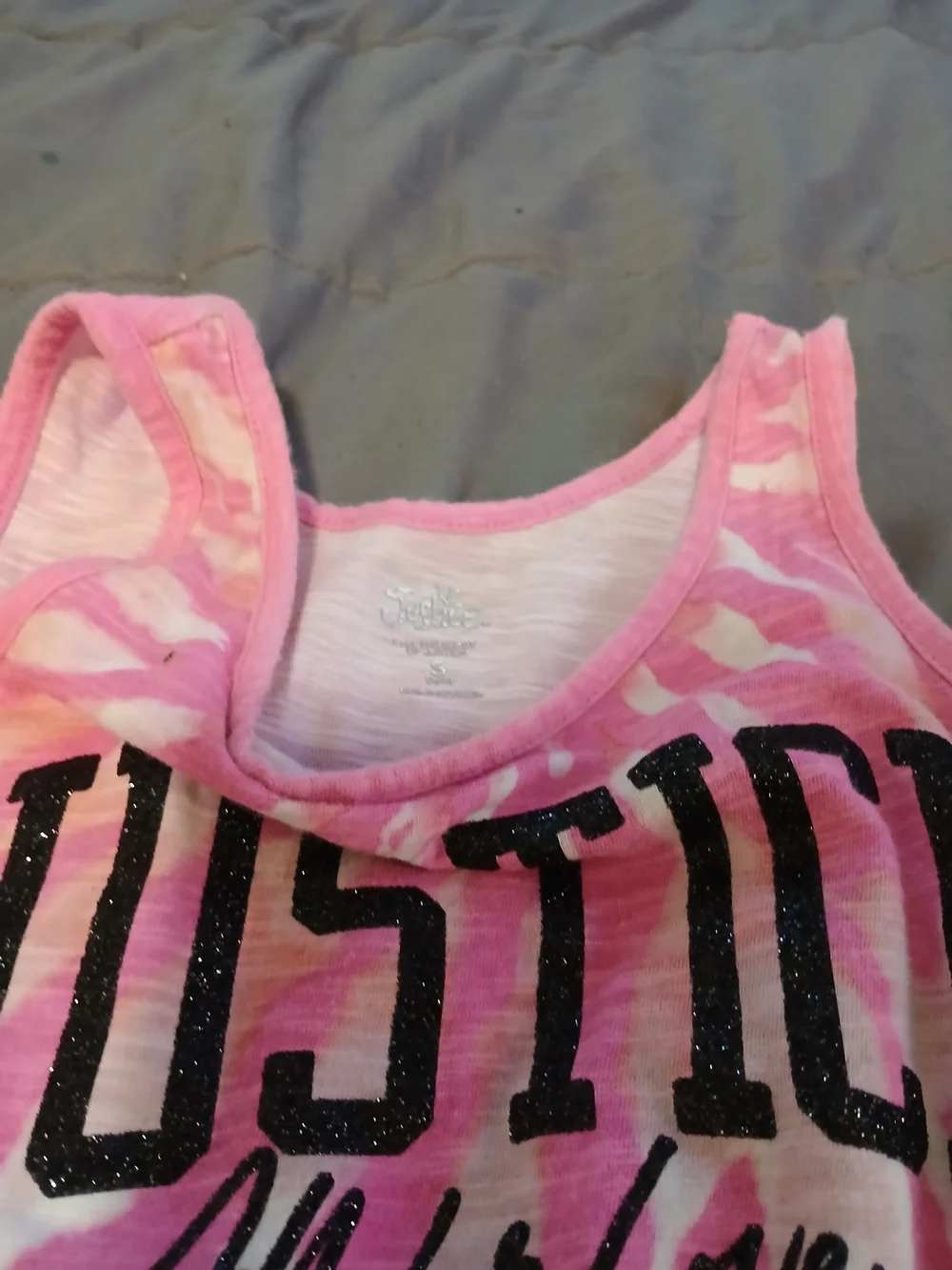 Justice Girls Pink Tie-Dye Sleeveless Romper with White Drawstring -S (6/7)